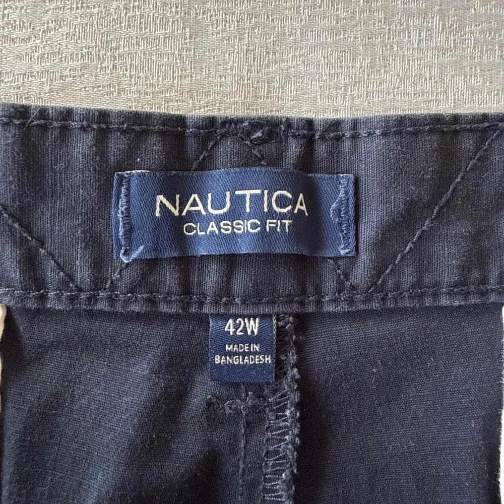 Nautica Flex Classic Fit Mens Size 42W Navy Blue Cargo Shorts Stretch Utility
